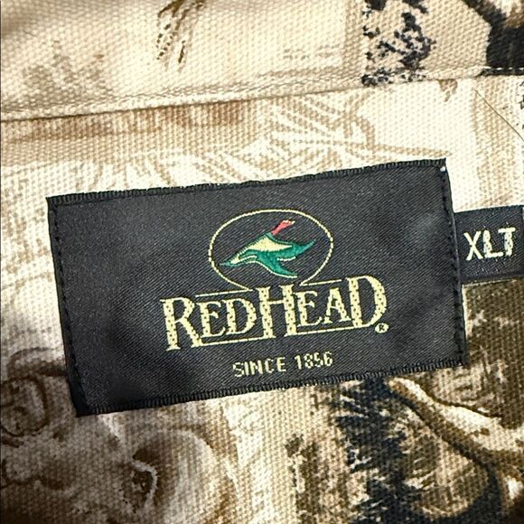 RedHead Beige and Black sz XLT 100% cotton duck hunting theme long sleeved shirt - Picture 2 of 15